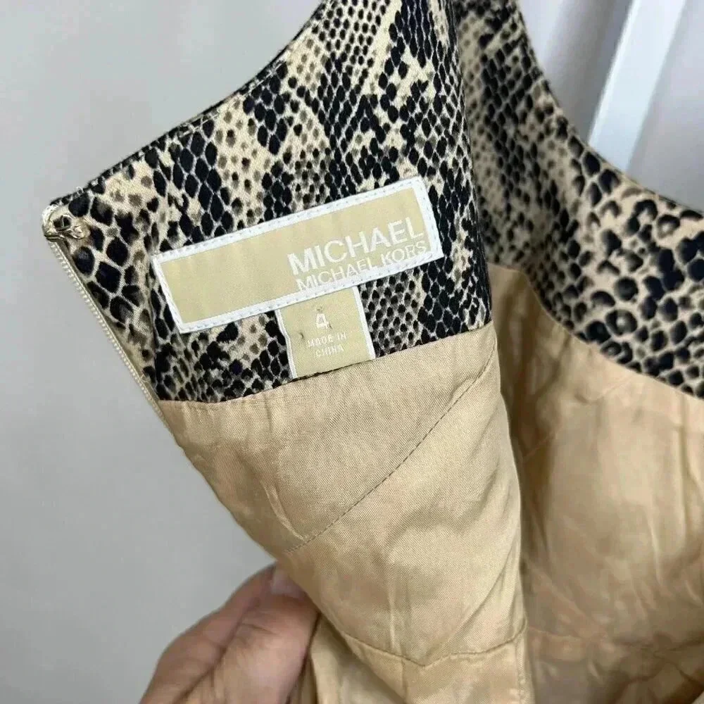 Michael Kors Size 4 Dress Snake Print Mini Tank